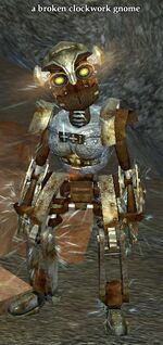 A broken clockwork gnome