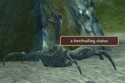 A foreboding statue