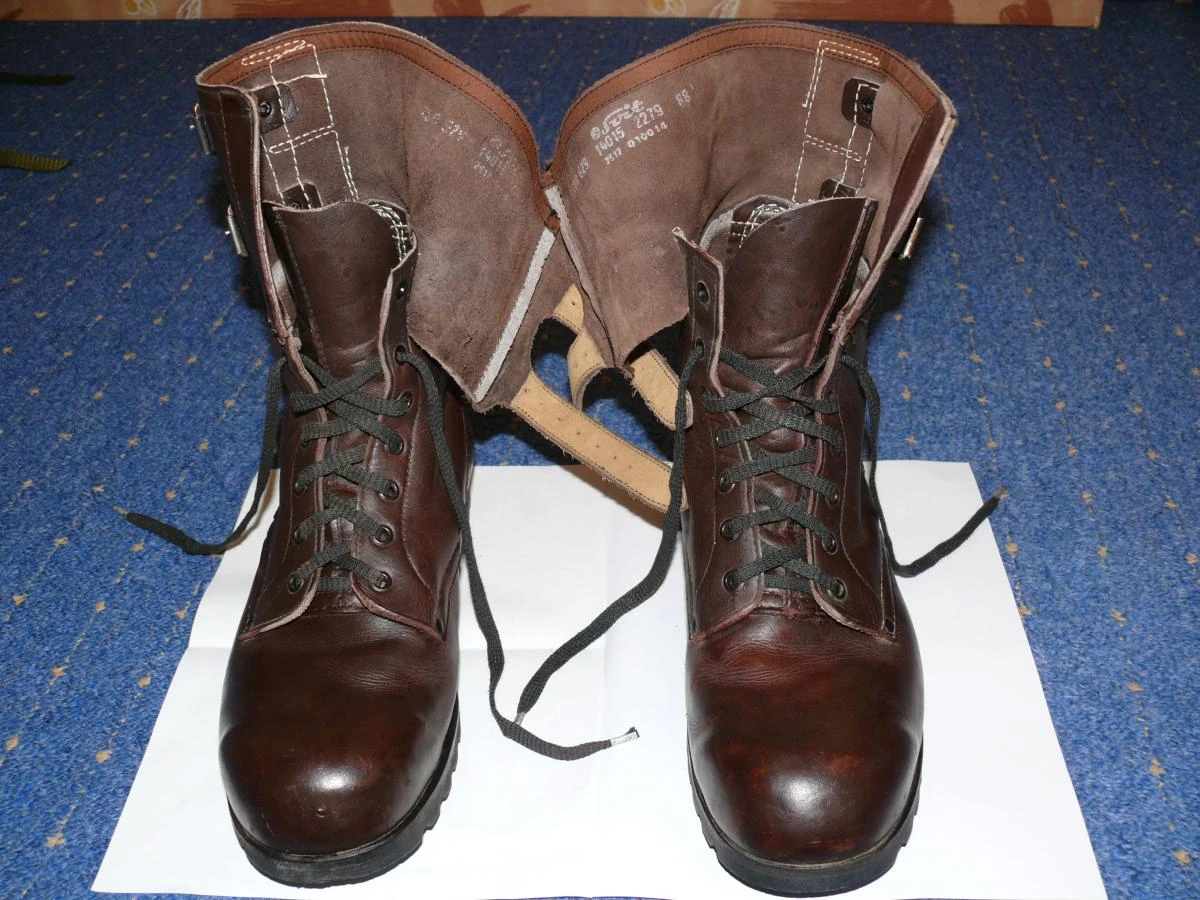 Double Buckle Black Leather Boots.