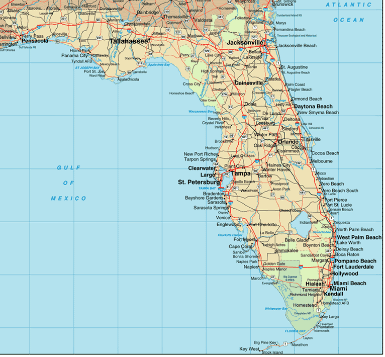 Map Cities In Florida
