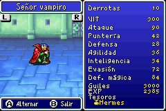 Estadisticas Señor Vampiro