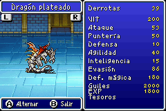 Estadisticas Dragon Plateado