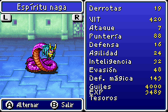 Estadisticas Espiritu Naga