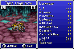 Estadisticas Tigre Sangriento