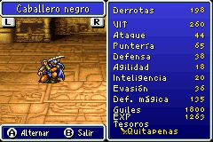 Estadisticas Caballero Negro
