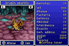 Estadisticas Dragon Amarillo