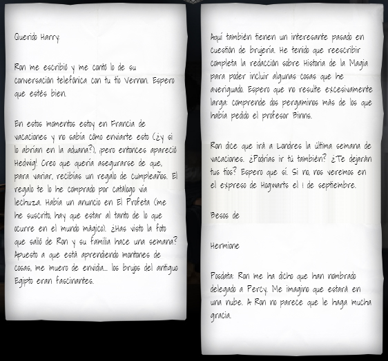 Carta de Hermione Granger a Harry Potter (1993)  Harry 