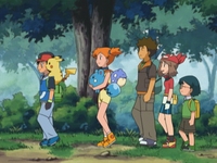 EP411 Ash, Misty, May, Max, Brock, Azurill y Pikachu