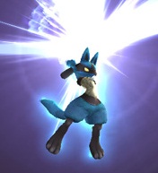 Lucario preparando tormenta aural