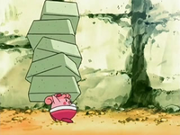EP526 Happiny llevando las piedras