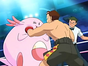 EP463 Chansey peleando con Giovanni