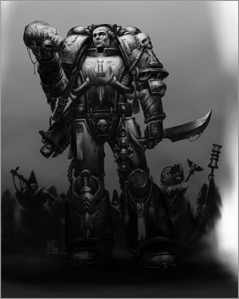 Marines ultramarines veterano guerras tiranidas BN