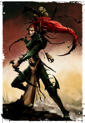 Eldar oscuro bruja súcubo culto de la hoja maldita