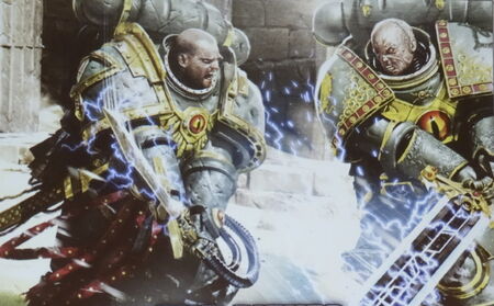 Tybalt Marr vs Horus Aximand Hijos de Horus The Either ilustración