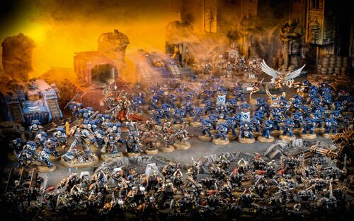 Ultramarines vs Legión Negra Fortaleza de Hera Rise of the Primarch diorama
