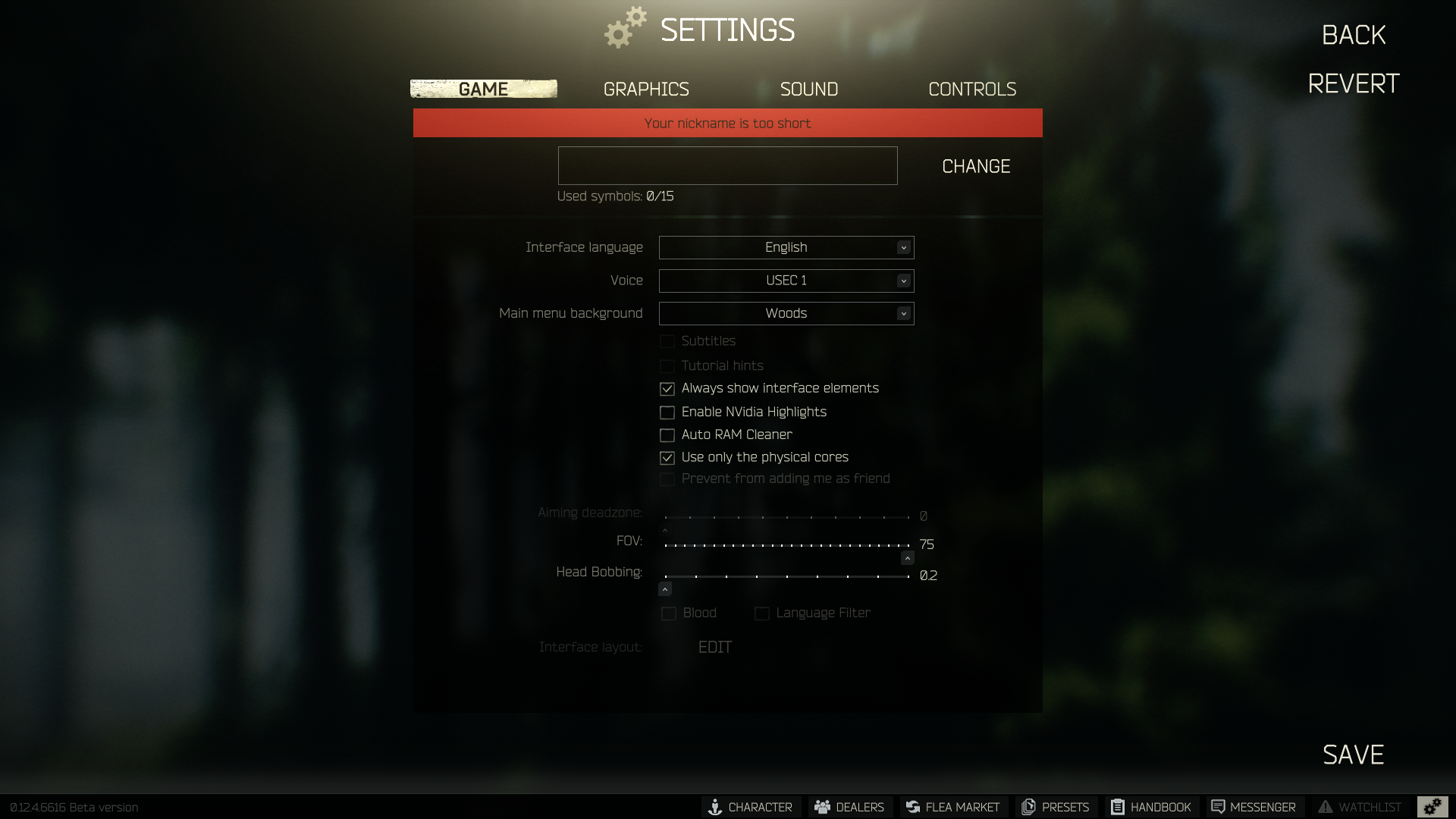 Settings | Escape from Tarkov Wikia | Fandom