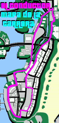 El conductor mapa de la carrera