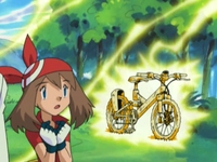 EP277 Pikachu destruyendo la bicicleta