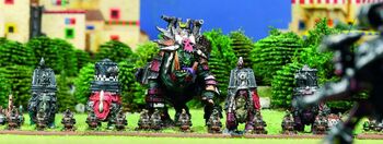 Garrapatos Mamut Orkeosaurios Jinetez de Jabalí Orkos Zalvajes Epic diorama