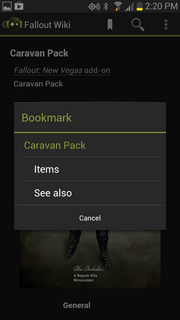 Android Bookmark Screen