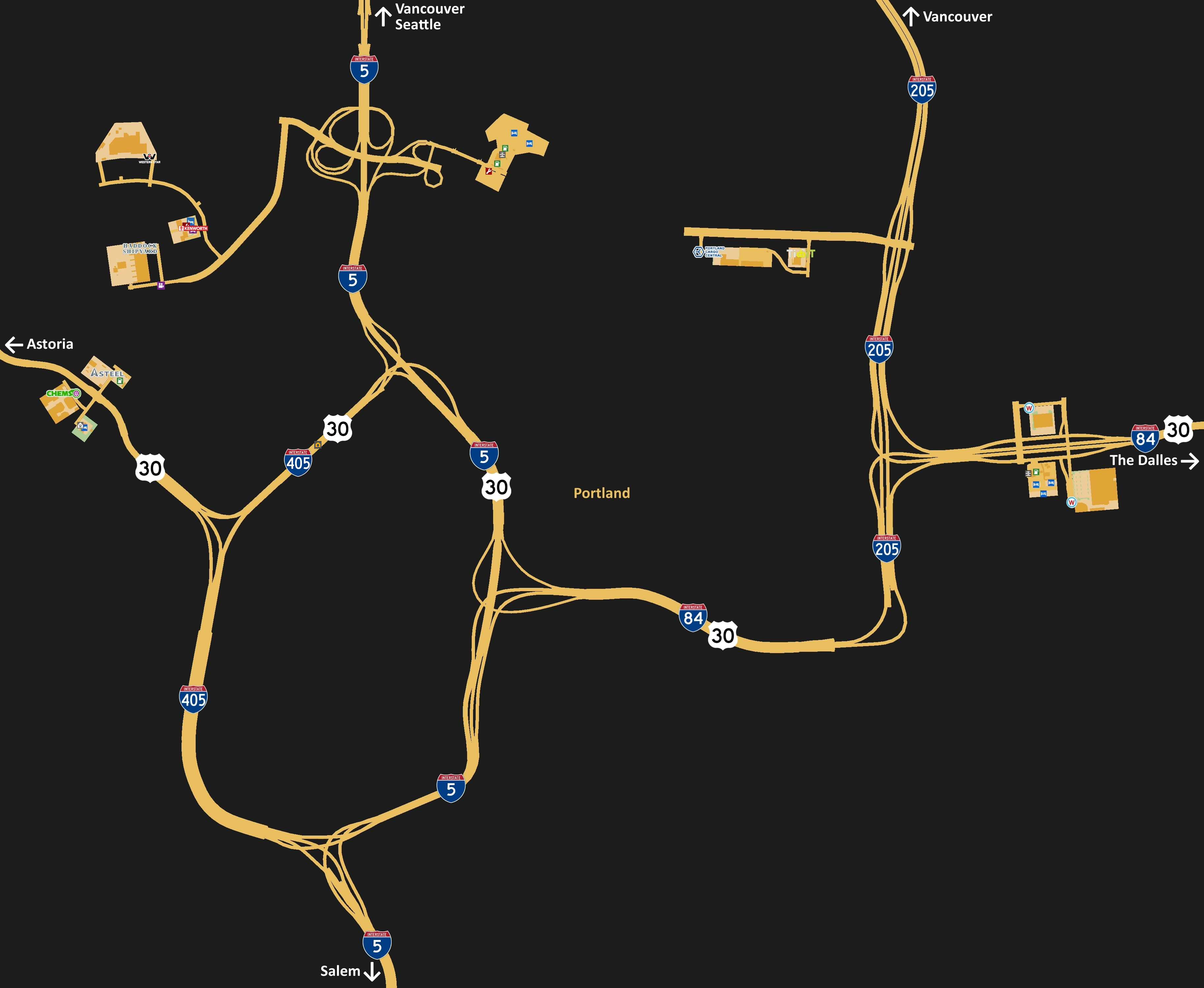 American Truck Simulator Oregon Map Portland | Truck Simulator Wiki | Fandom