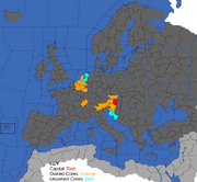 Map showing Austria's starting position in 1492
