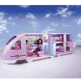 barbie travel train