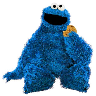 Cookie Monster sitting
