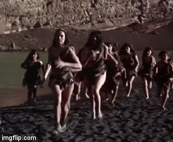 Martine Beswick beach running
