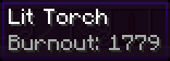 Lit torch burnto