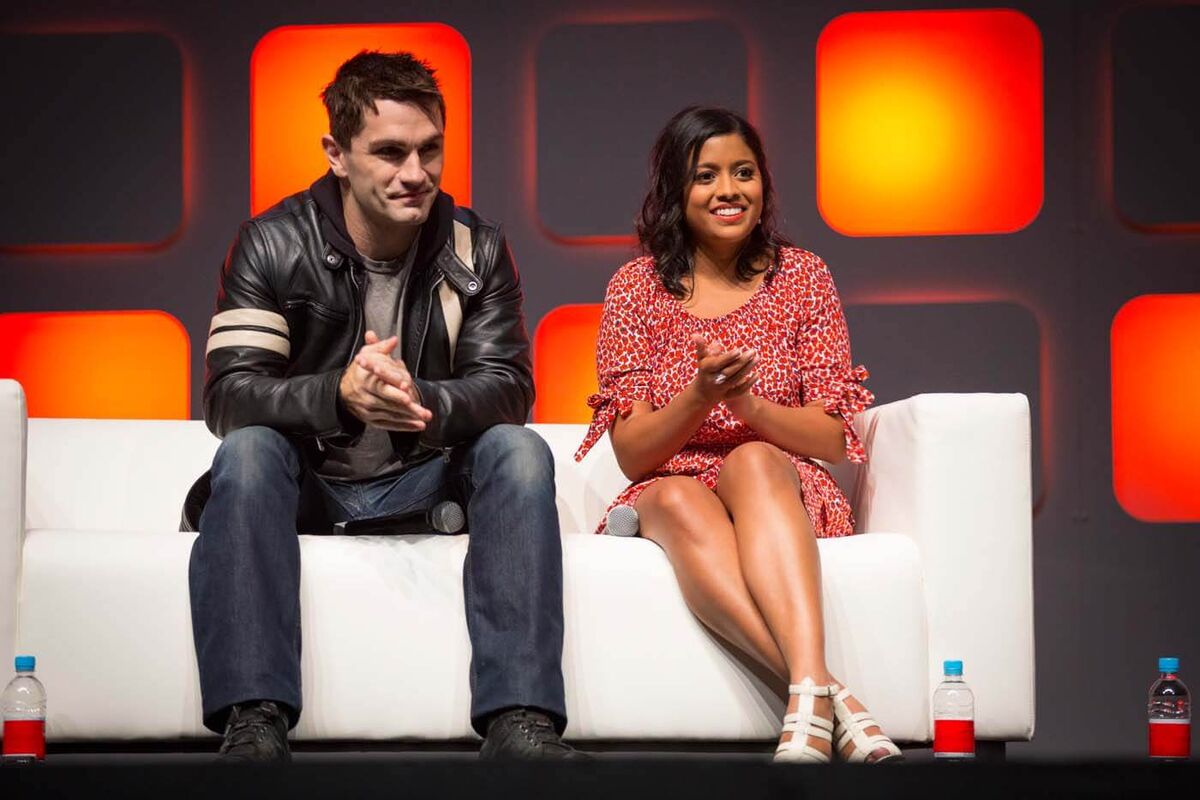 Sam Witwer and Tiya Sircar from &quot;Star Wars Rebels&quot; on the Celebration Stage at Star Wars Celebration Europe in London. on Saturday, July 16. (Credit:JamesGillham ; StingMedia)