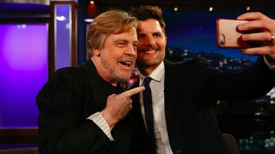 Adam Scott Freaks Out When Mark Hamill Surprises Him Proving He's Totally One of Us