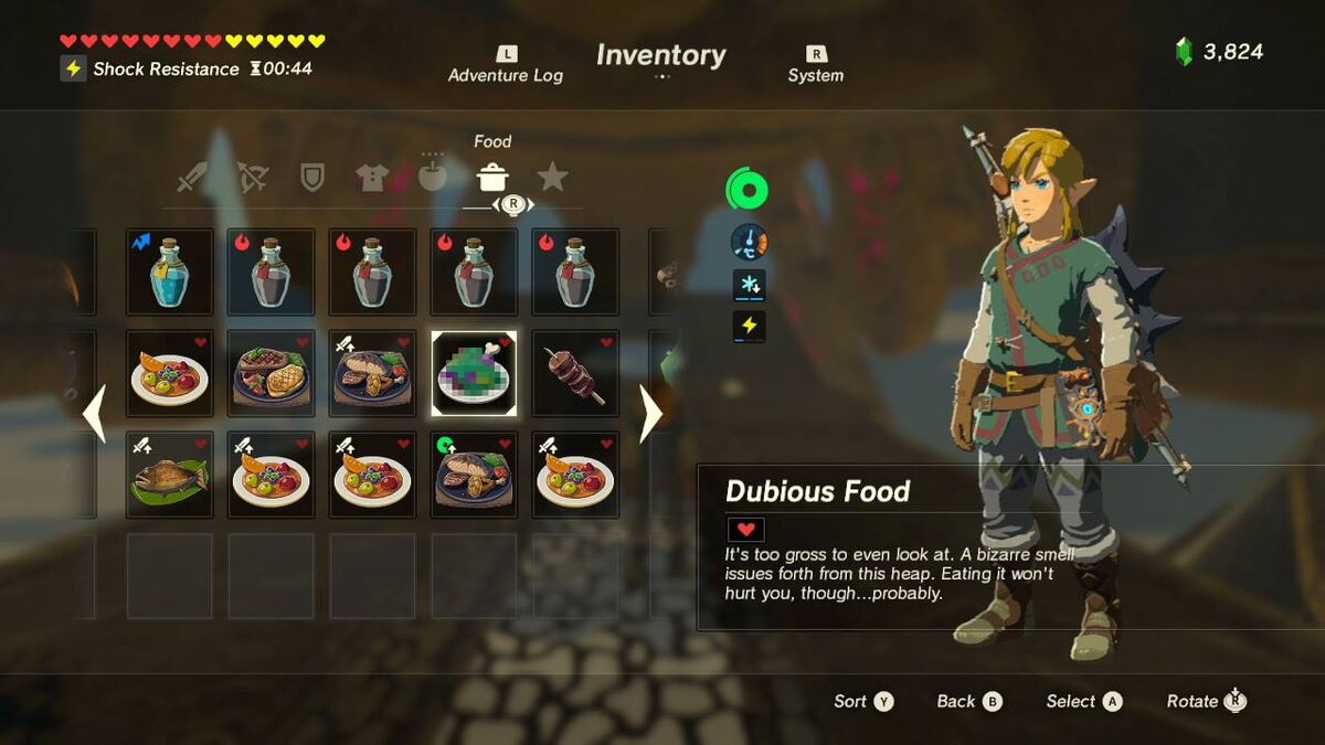 Zelda: BotW - All Recipes