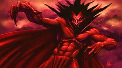 mephisto devil vampire-looking comic with seriously ripped abs and a cape