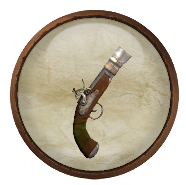 Iron flintlock pistol