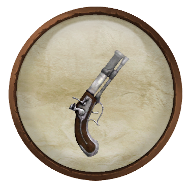 Steel flintlock pistol
