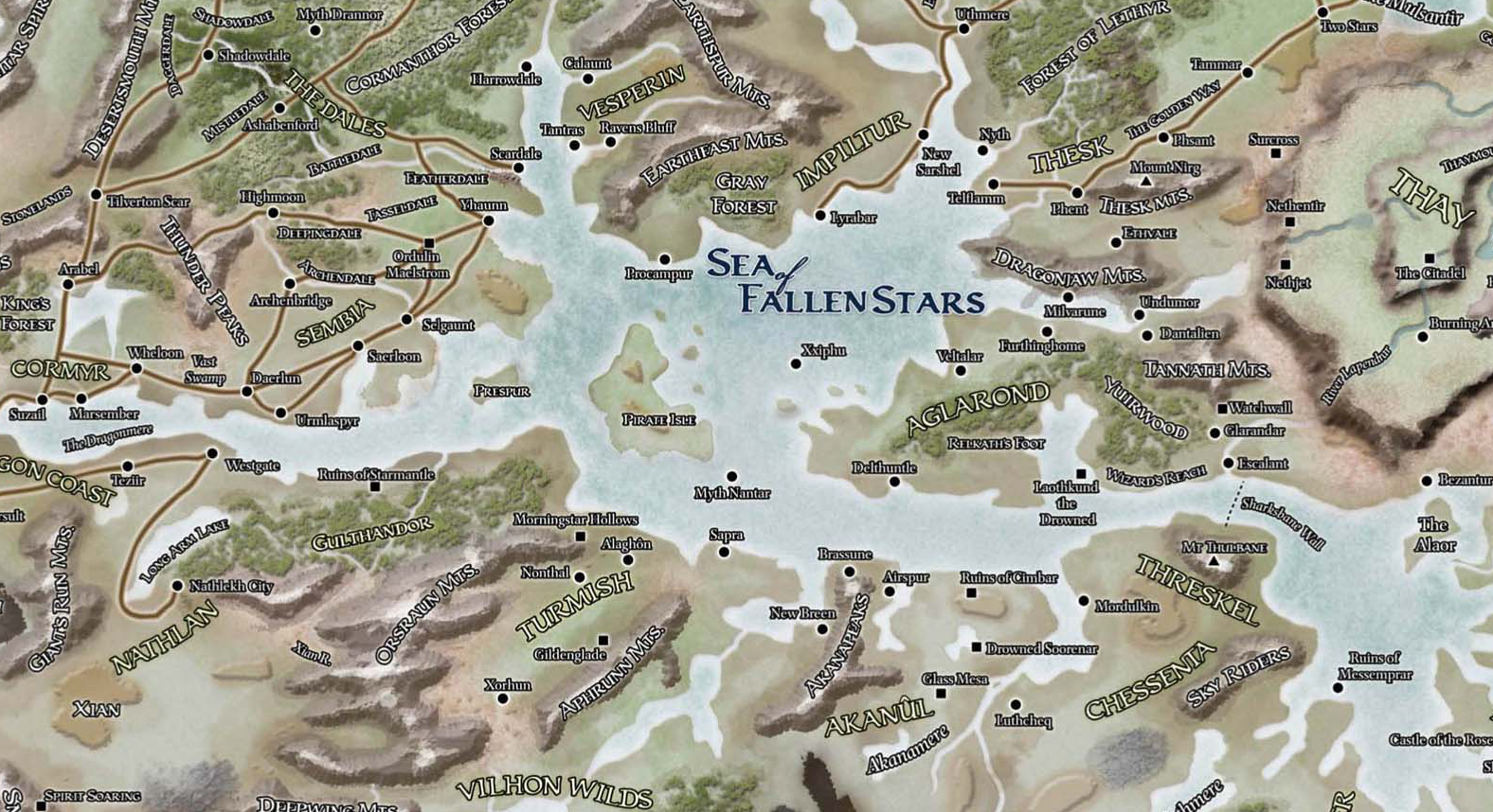 Карта мира днд забытые королевства