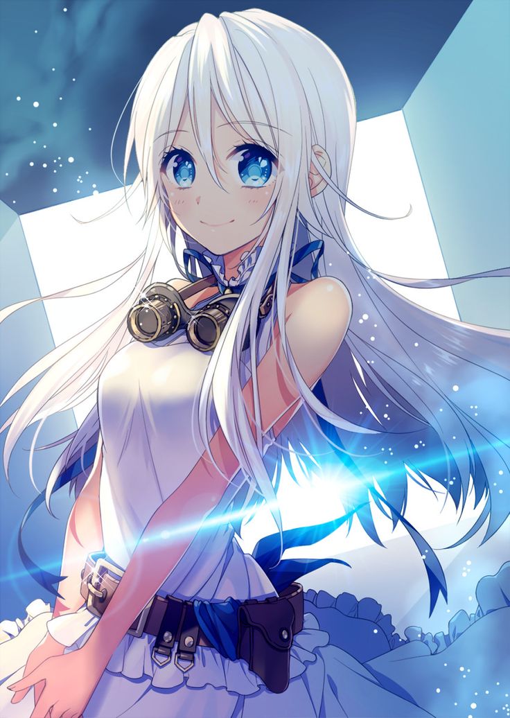 anime boy with blue eyes and white hair  the best undercut