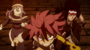Natsu, Jubia et Gajil face aux Démons
