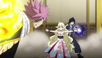 Mavis stops Natsu's attack