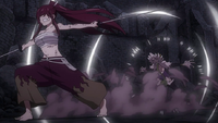 Erza slashes through Kyôka