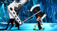 Natsu shoots Vulcan