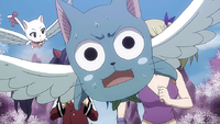 Happy worried that Erza may break the giants
