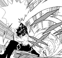 Gray strikes Invel with Ice Devil Slayer Magic