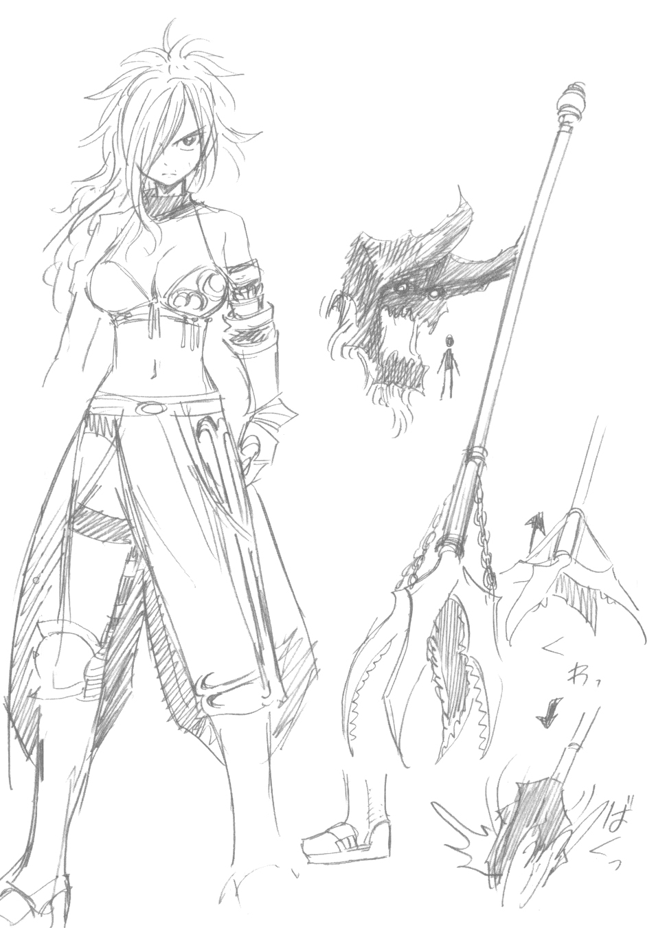 Early sketches of Erza Knightwalker