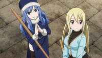 Lucy and Juvia cleaning up