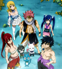 Team Natsu arrives at the airship