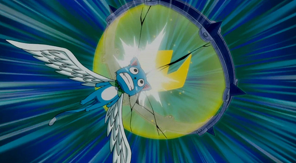 Image Happy destroys a lacrima.jpg Fairy Tail Wiki