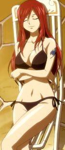 Erza resting at resort