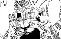 Juvia using water cane on Lucy
